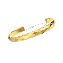 Bracelet En Tungstène Poli Or, Design Complexe À Multiples Facettes, Pour Couple, C893