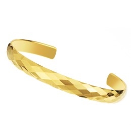 Bracelet En Tungstène Poli Or, Design Complexe À Multiples Facettes, Pour Couple, C893