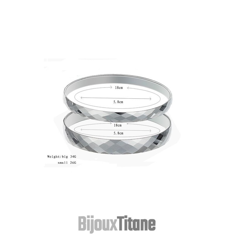 Bracelets Couple En Argent Tungstène Poli C890