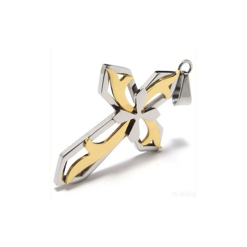 Pendentif Noble Man 3 Couches 3 Croix En Titane Pur