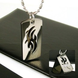 Collier Pendentif En Titane Pur Avec Symbole À Deux Couches Pour Homme, Chaîne Gratuite