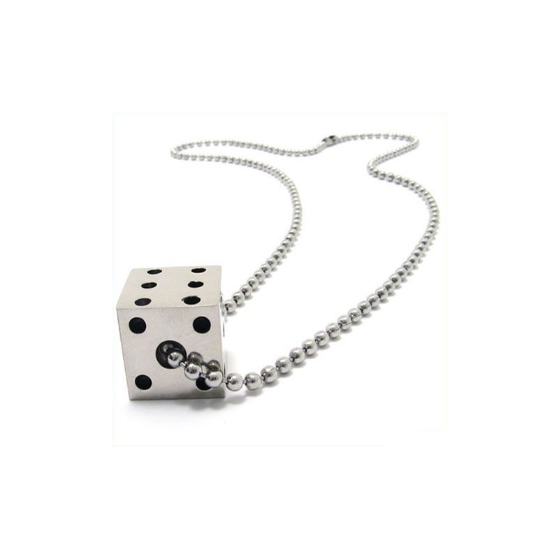Collier Pendentif En Titane Pur Avec Dés Solides Pour Homme Cool