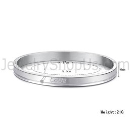 Bracelets Couple « Love » En Titane Avec Strass C874