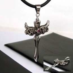 Collier Avec Pendentif Croix En Forme D'Aile D'Ange En Acier Titane Pour Homme