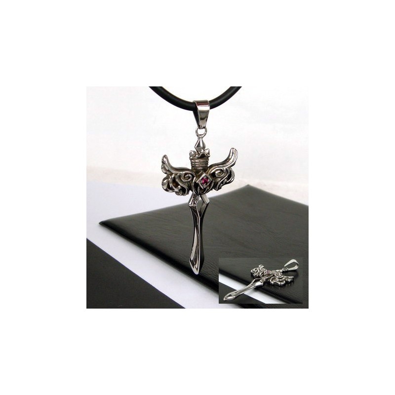 Collier Avec Pendentif Croix En Forme D'Aile D'Ange En Acier Titane Pour Homme Collier Avec Pendentif Croix En Forme D'Aile D'Ange En Acier Titane Pour Homme