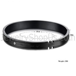Bracelets Couple Tatanium Avec Strass (Noir, Or Rose) C731