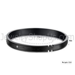 Bracelets Couple Tatanium Avec Strass (Noir, Or Rose) C731