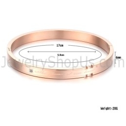 Bracelets Couple Tatanium Avec Strass (Noir, Or Rose) C731