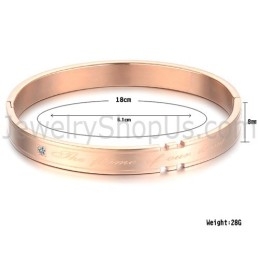 Bracelets Couple Tatanium Avec Strass (Noir, Or Rose) C731