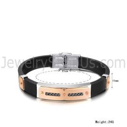 Bracelet Magnétique En Titane Et Silicone Pour Homme C703