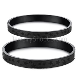 Bracelets Couple Étoiles Noires En Titane C863