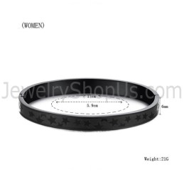 Bracelets Couple Étoiles Noires En Titane C863