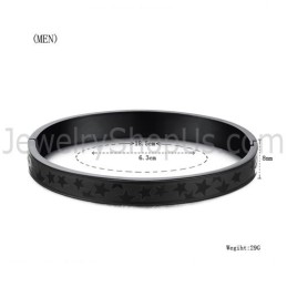 Bracelets Couple Étoiles Noires En Titane C863