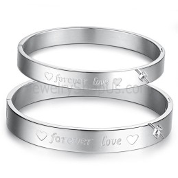 Bracelets Couple « Forever Love » En Tatanium Avec Strass C847