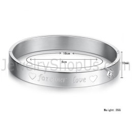 Bracelets Couple « Forever Love » En Tatanium Avec Strass C847