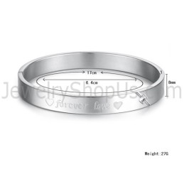 Bracelets Couple « Forever Love » En Tatanium Avec Strass C847