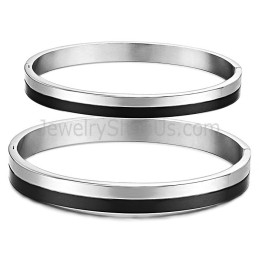 Bracelets Tatanium Noir Et Couple C822