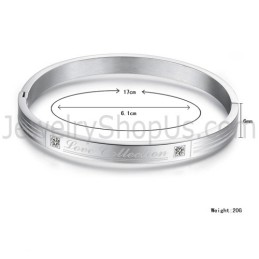 Bracelets Couple Tatanium « Love Collection » Avec Strass C849