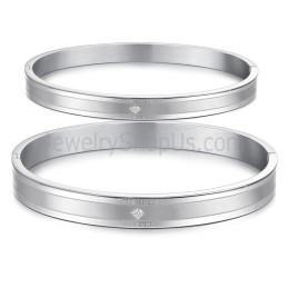 Bracelets Couple Tatanium « Ture Love Forever » Avec Strass C861