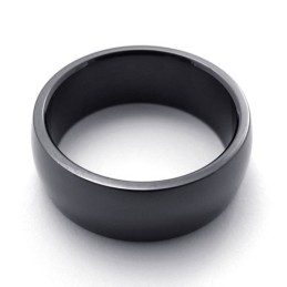 Bague En Titane Noir Poli
