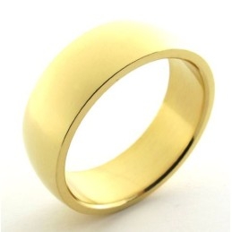 Bague En Titane Poli Doré