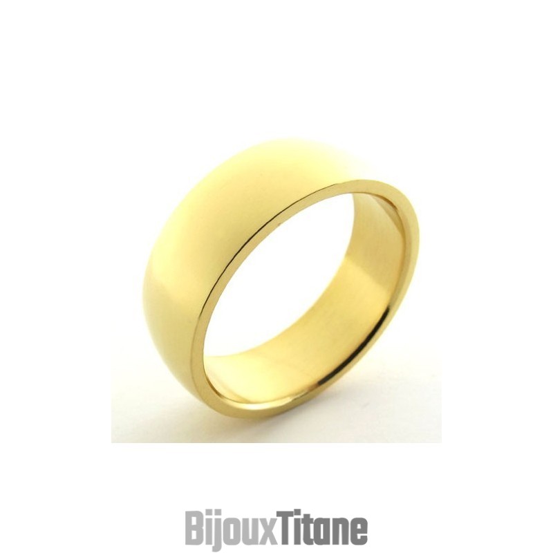 Bague En Titane Poli Doré Bague En Titane Poli Doré