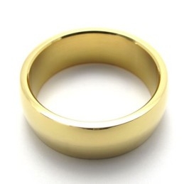 Bague En Titane Poli Doré