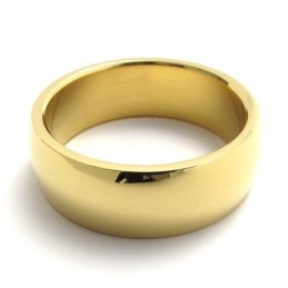 Bague En Titane Poli Doré