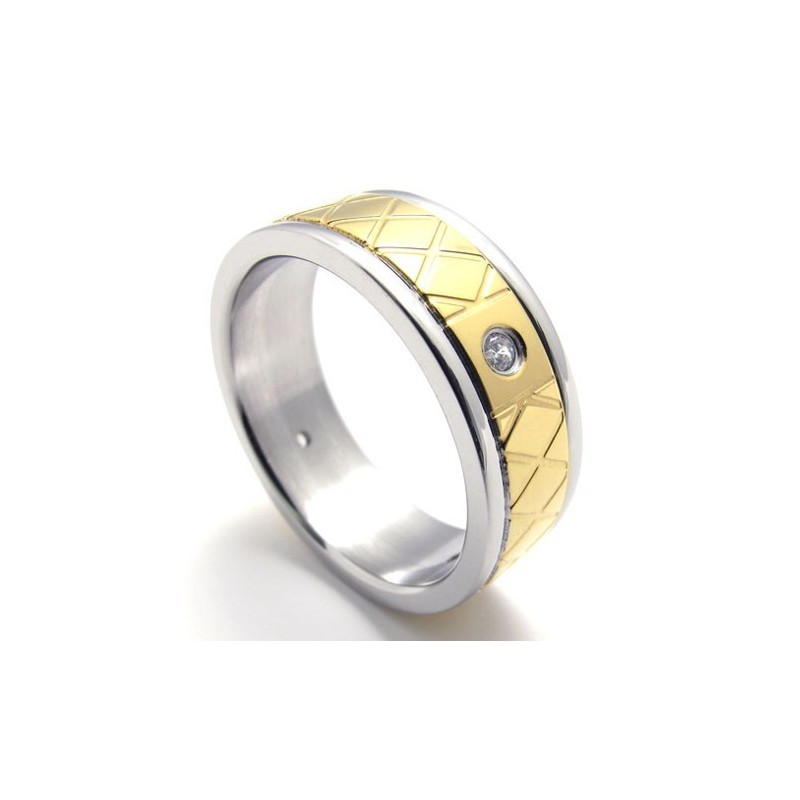 Bague En Or, Diamant Et Titane Bague En Or, Diamant Et Titane