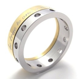 Bague En Titane Demi-Or