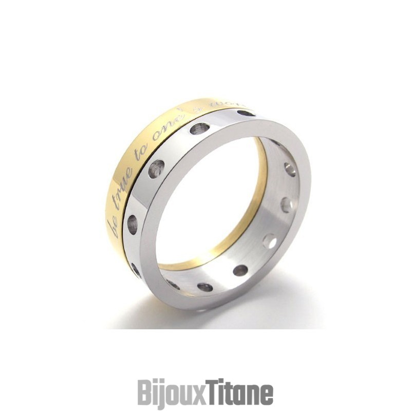 Bague En Titane Demi-Or Bague En Titane Demi-Or