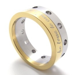 Bague En Titane Demi-Or