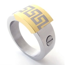 Bague En Titane Avec Accent Doré