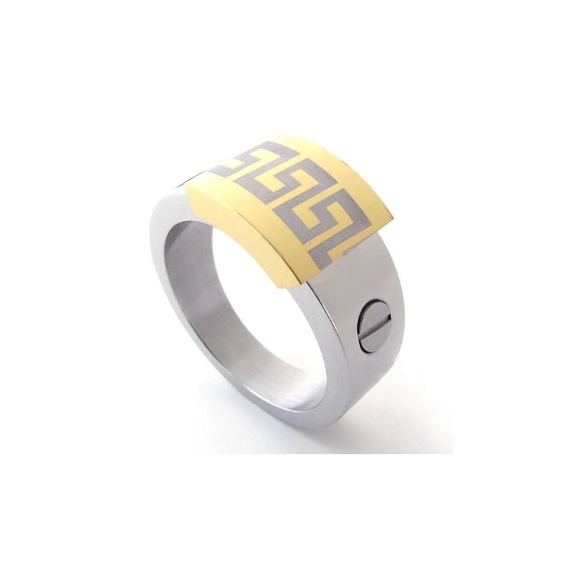 Bague En Titane Avec Accent Doré Bague En Titane Avec Accent Doré