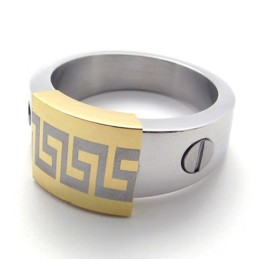Bague En Titane Avec Accent Doré
