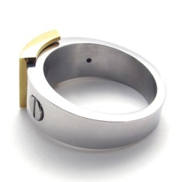 Bague En Titane Avec Accent Doré