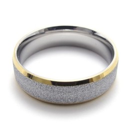 Bague En Titane Avec Perles Et Accents Dorés