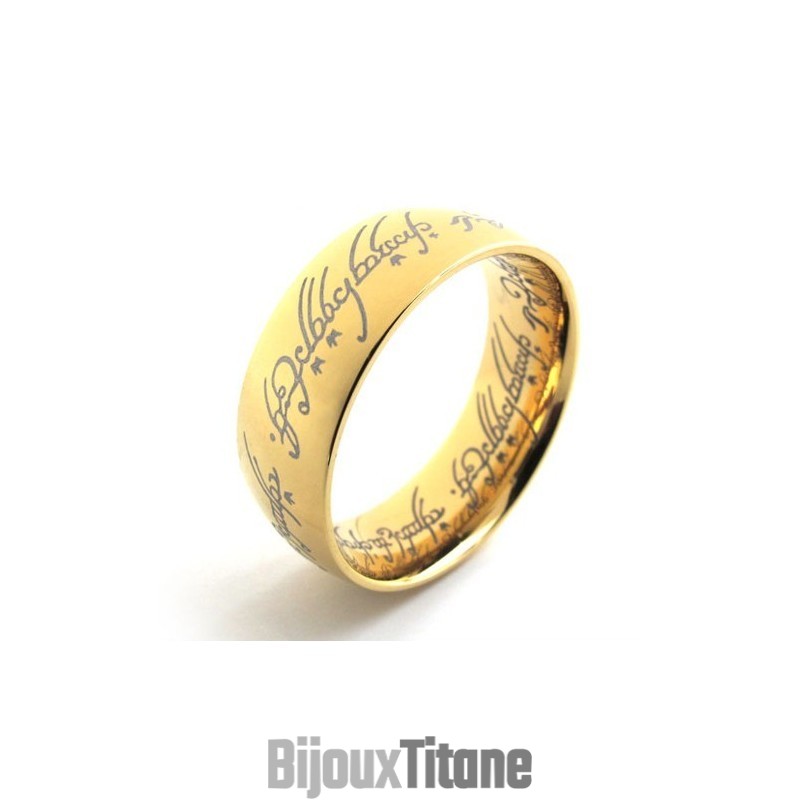 Bague En Titane Gold Lord