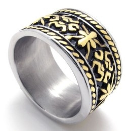 Bague Vintage En Titane Et Or