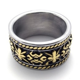 Bague Vintage En Titane Et Or