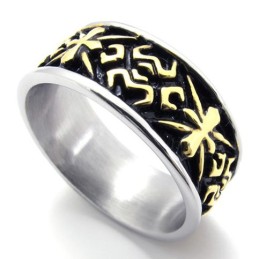 Bague Vintage En Titane Et Or