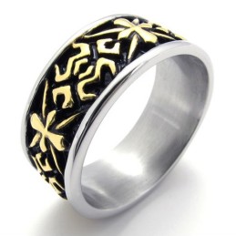 Bague Vintage En Titane Et Or