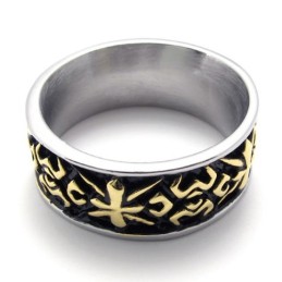 Bague Vintage En Titane Et Or