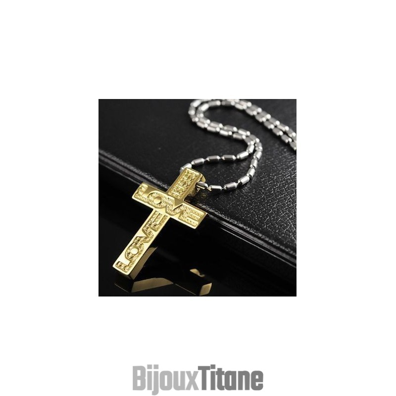 Pendentif Croix D'Amour En Acier Titane De Haute Qualité Pour Homme