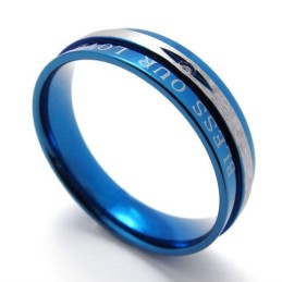 Bague En Titane Bleu Diamant