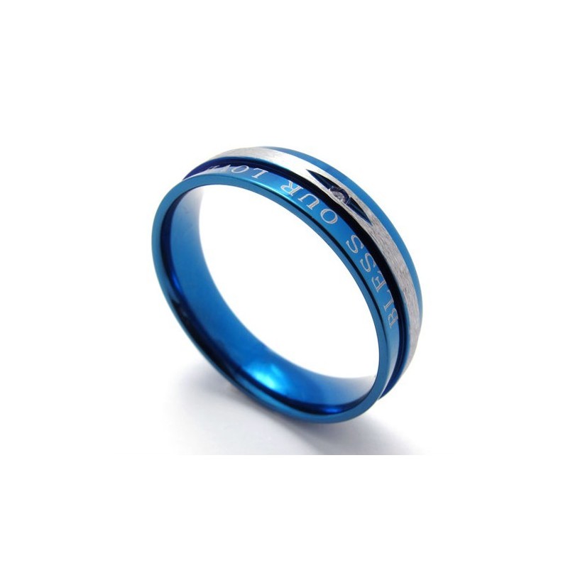 Bague En Titane Bleu Diamant Bague En Titane Bleu Diamant