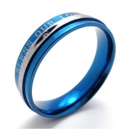 Bague En Titane Bleu Diamant