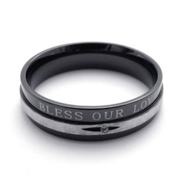 Bague En Titane Noir Et Diamant