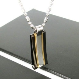 Collier Pendentif Sutra Man En Acier Titane Plaqué Or 24 Carats