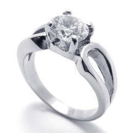 Bague En Titane Et Diamant Pour Femme